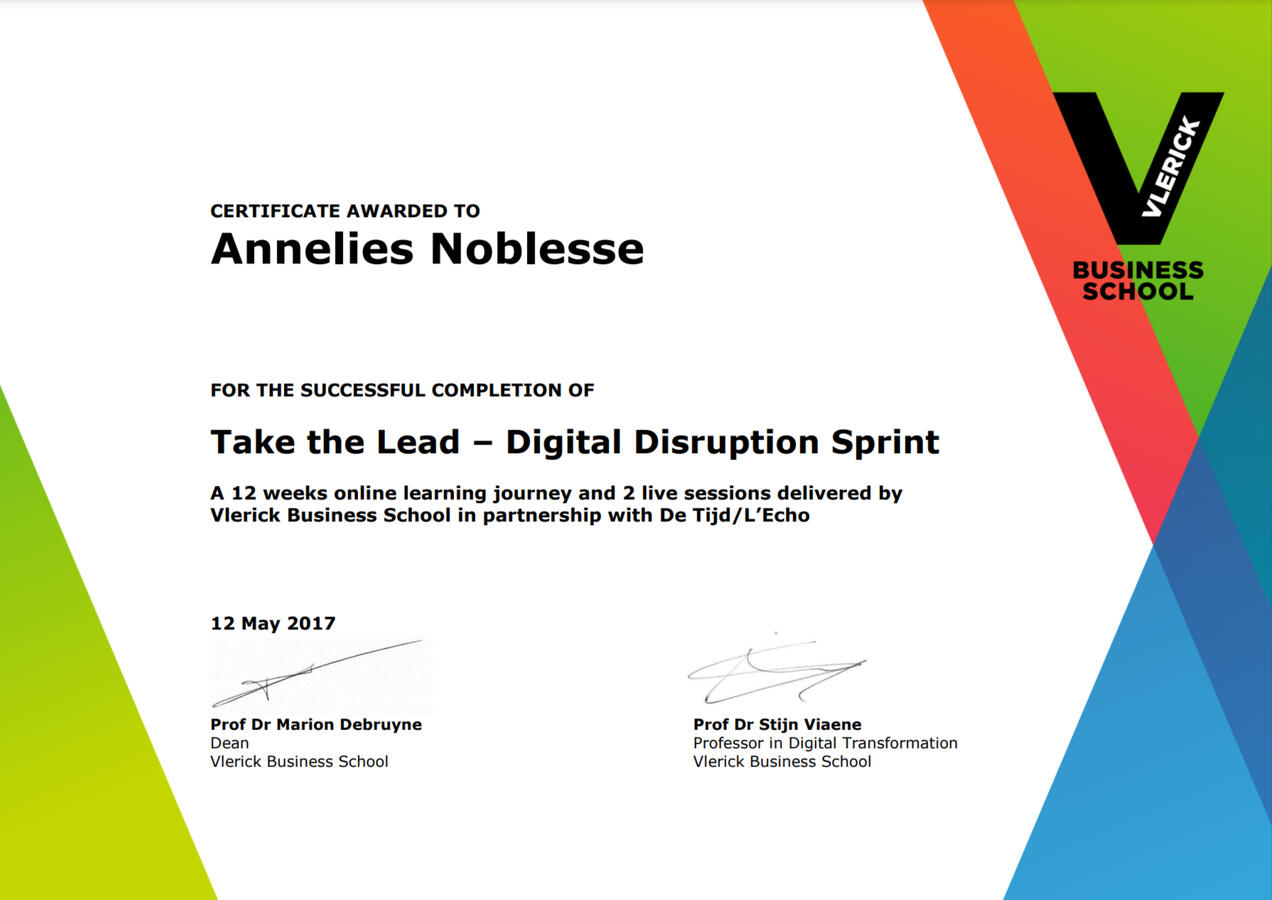Vlerick Take the lead in digital transformation Vlerick Take the lead in digital transformation